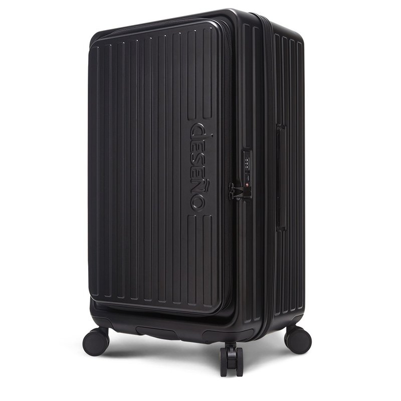 [Deseno] Troy 29.5-inch front-opening brake suitcase-matte black - Luggage & Luggage Covers - Other Materials Black