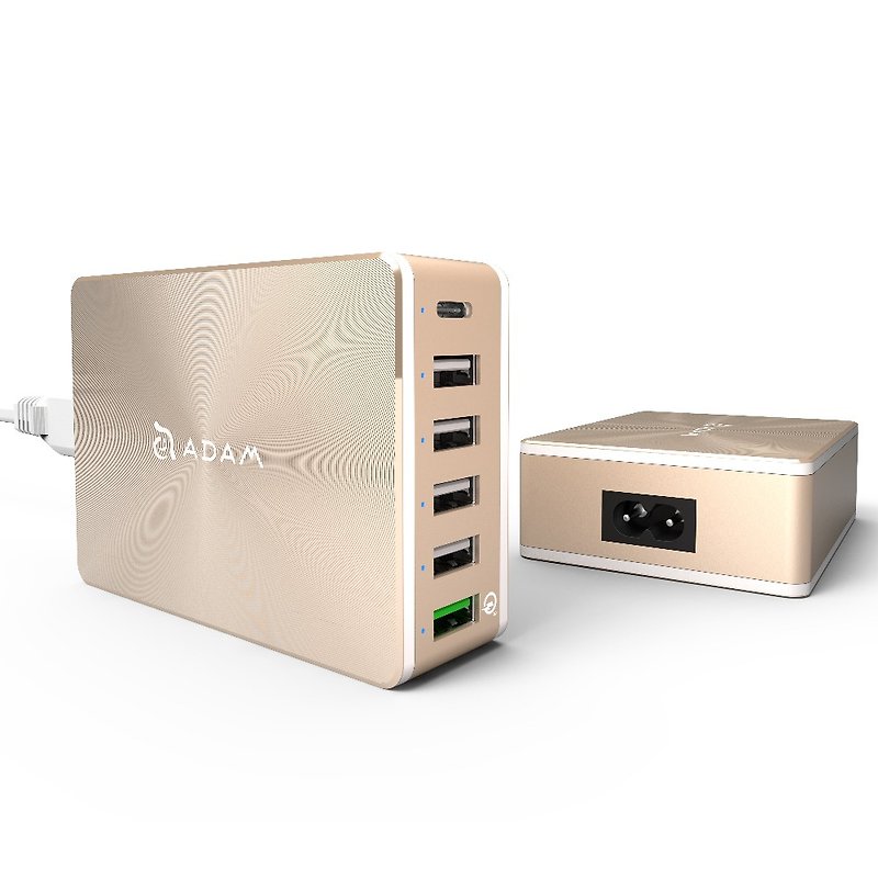 [welfare products] OMNIA PA601 6 port multi-function speed smart charger gold - Chargers & Cables - Other Metals Gold
