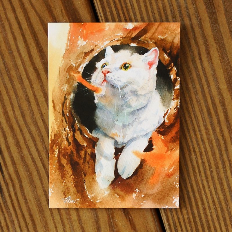 Watercolor Painted Hair Boy Series Postcard - Another Look at Feng Jian - Cards & Postcards - Paper Orange