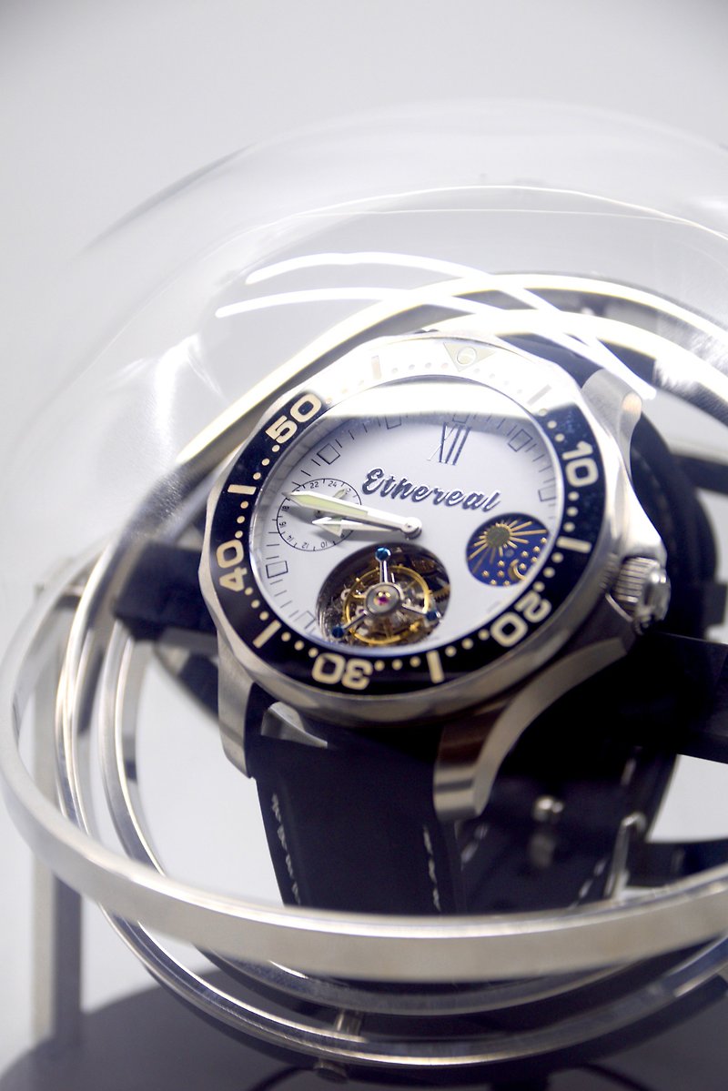 Father's Day gift/engravable metal embossed dial/tourbillon mechanical watch/skeleton movement/200 meters waterproof - นาฬิกาผู้ชาย - สแตนเลส 