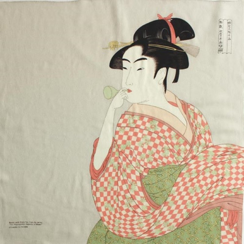 京都風呂敷包巾-隅田川 中巾-吹樂美人 - 手帕 - 棉．麻 