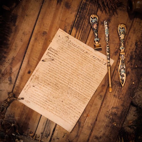【アンティーク】羊皮紙 全8ページ1628年フランス フランス古文書 羊皮紙1786年製 c-256 | Ivy