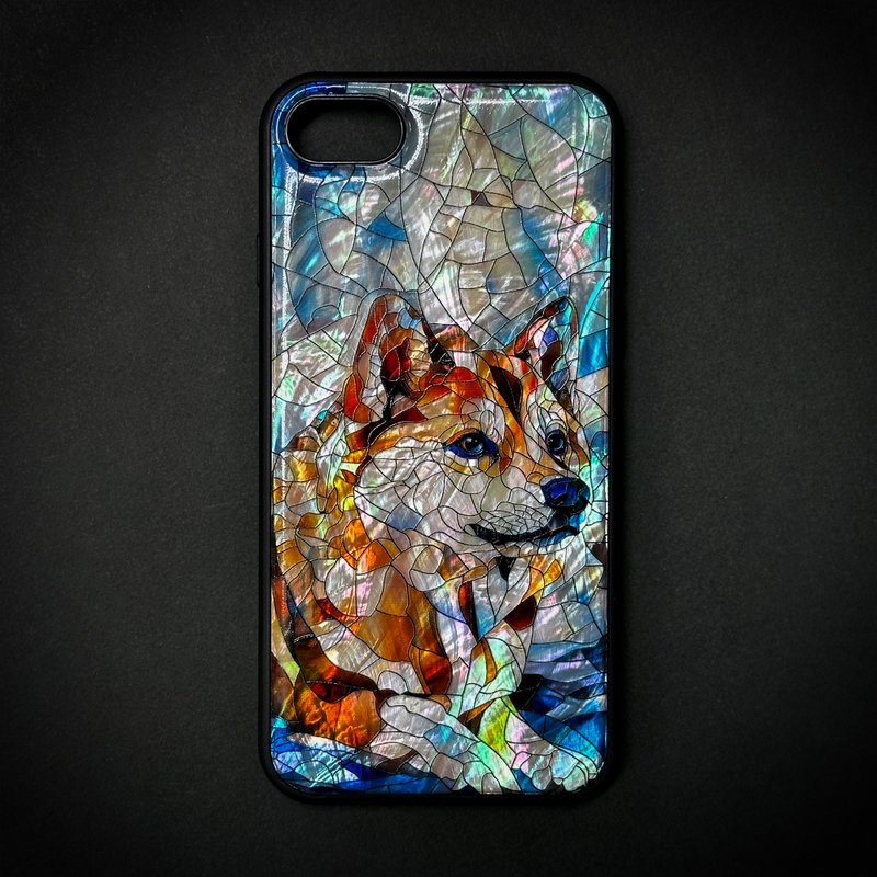 柴犬 天然貝殼 iPhone 16 耐衝擊保護套 可客製名字 054 - 手機殼/手機套 - 貝殼 橘色