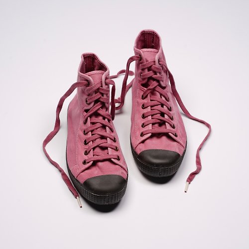 CIENTA 西班牙帆布鞋 西班牙帆布鞋 CIENTA U61777 42 粉紅色 黑底 洗舊布料 大人 高筒