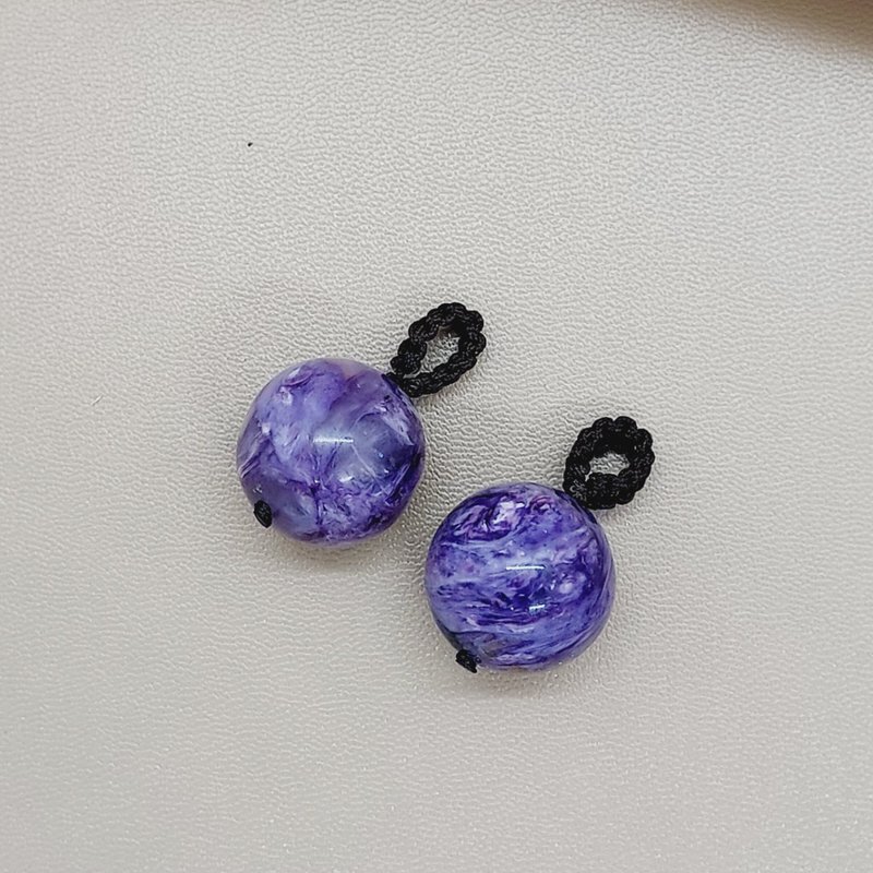 Purple Dragon Crystal 18mm Yuanzhu Weaving Pendant - One of the spiritual Gemstone - Charms - Semi-Precious Stones 