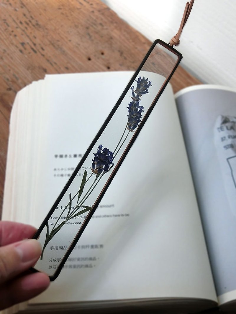 Plant Illustrated Book|Avignon Lavender|Glass Mosaic|Flower Label Bookmark - ที่คั่นหนังสือ - พืช/ดอกไม้ สีน้ำเงิน