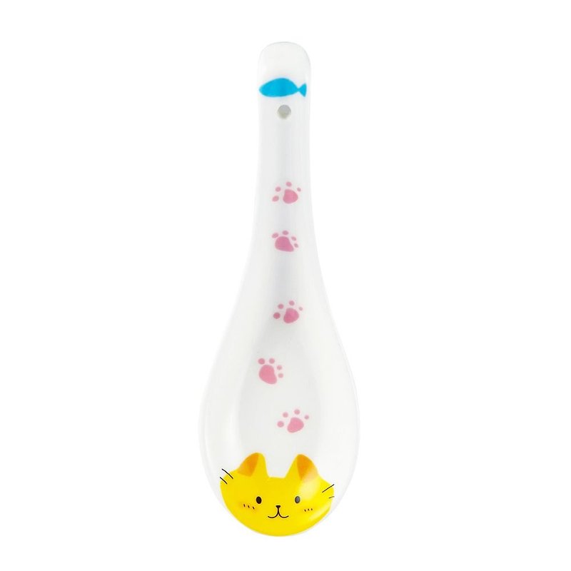 Japanese sunart spoon-Joy Cat - Cutlery & Flatware - Porcelain Yellow