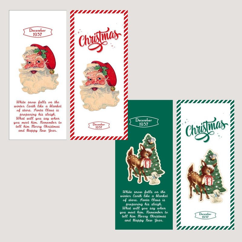 Christmas sticker packaging Santa Claus Rudolph (60 sheets)ステッカー - สติกเกอร์ - กระดาษ 