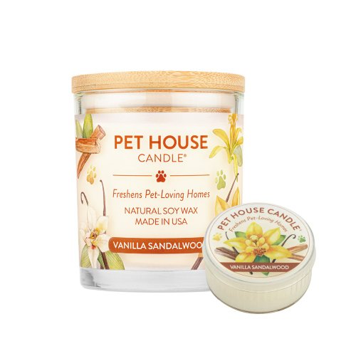 毛寵世代旗艦店 【美國PET HOUSE】室內除臭寵物香氛蠟燭-香草檀香
