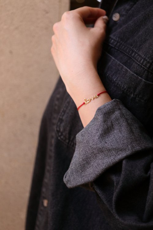 CHARIS GRACE 14K Red Line Love Bracelet LOVE紅線手鍊