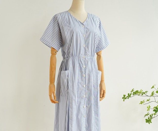 センソユニコ ストライプ 半袖 ロングワンピース センソユニコ