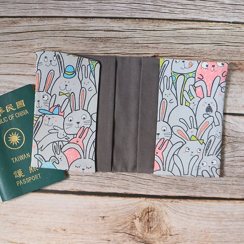 秋葉手作 【兔子】日本口布料 限量 純棉布料手作 護照套 護照夾 護照包
