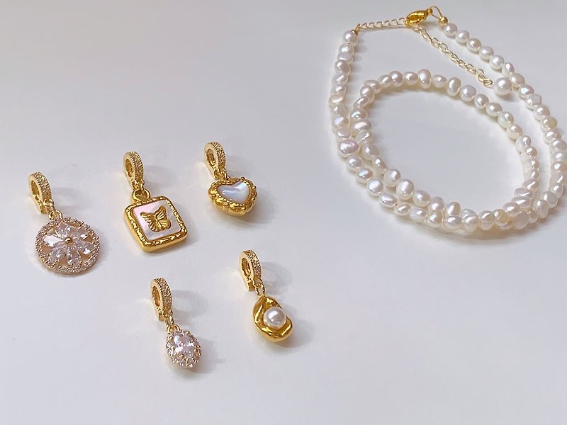 シマー パール コレクション | ツーウェア オールオーバー パール ネックレス - ネックレス - 真珠 ホワイト