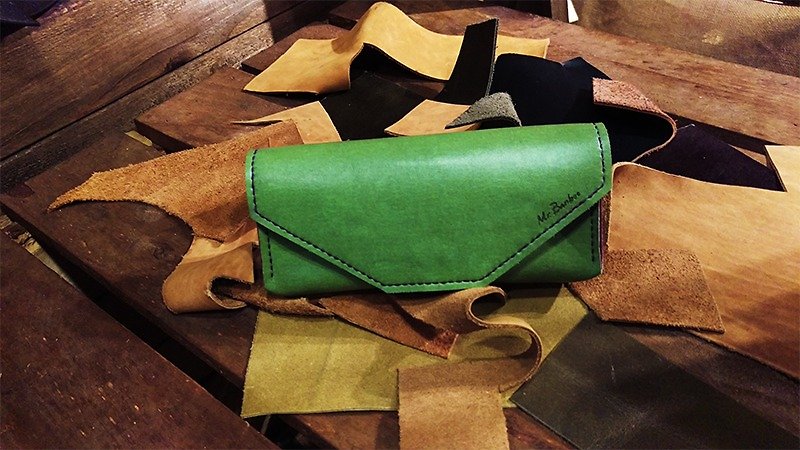 Mr.Banboo handmade leather glasses case] [the story of Taiwan handmade glasses - Toiletry Bags & Pouches - Paper Green