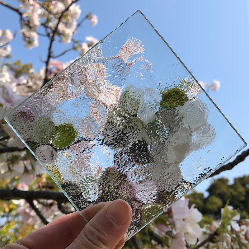 【紙鎮】8cm 方形 / 水波紋壓花玻璃 - 其他 - 玻璃 