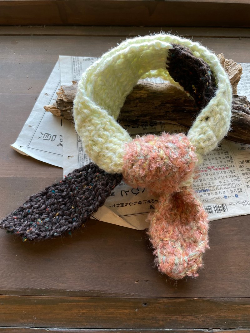 小圍巾 / 巧克力蔓越莓 - 圍巾/披肩 - 羊毛 粉紅色