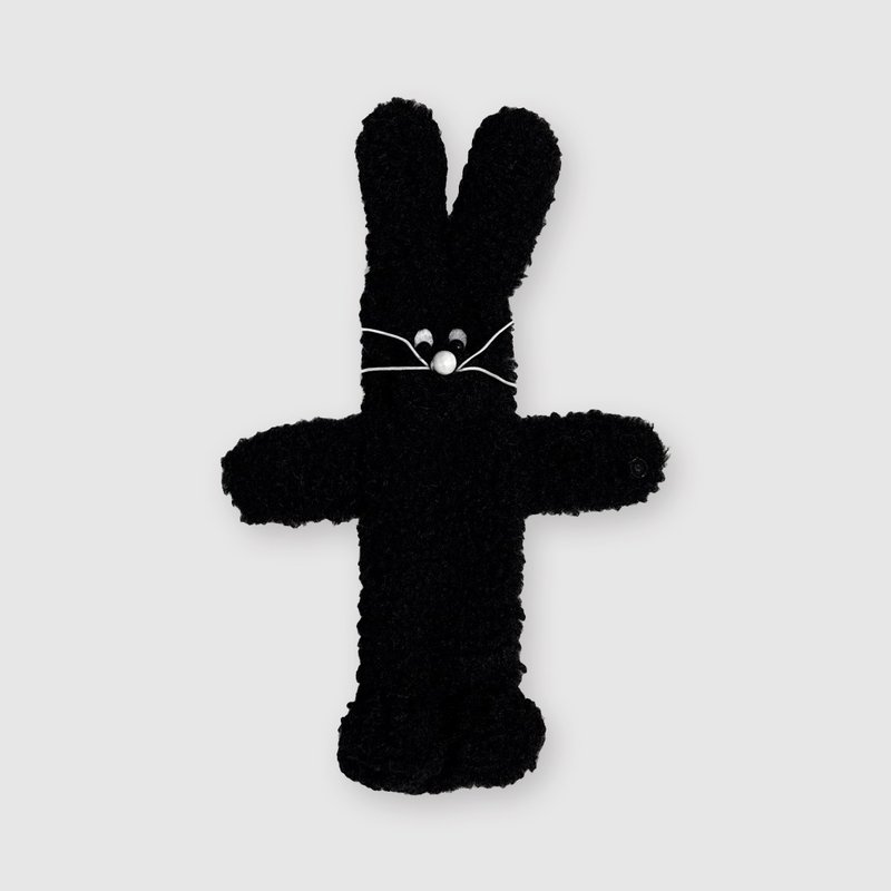 Hug Me pouch - black bunny - 鉛筆盒/筆袋 - 聚酯纖維 黑色