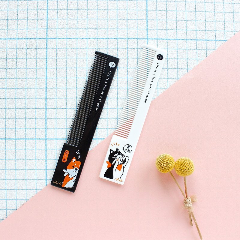 Shiba nosuke / Flat comb - Makeup Brushes - Plastic Pink
