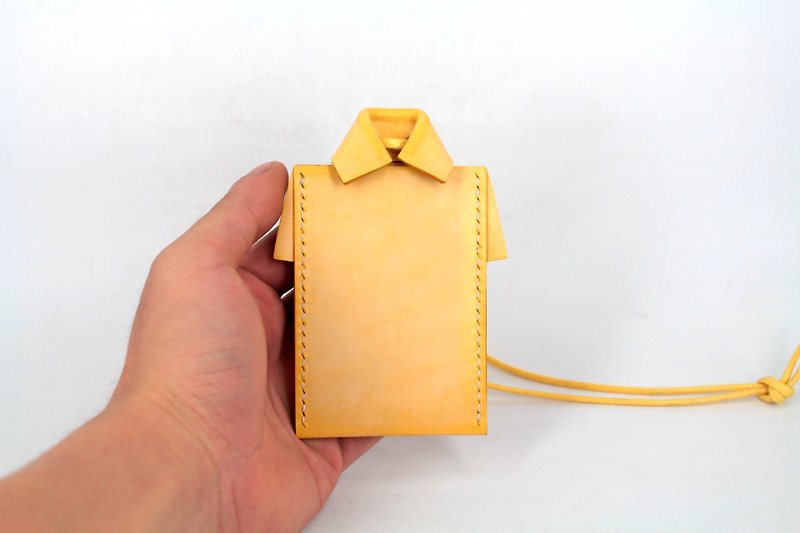 MOOS X WASOME ORIGAMI 植鞣牛革 全人手縫製 證件套 (黃色) - 長短皮夾/錢包 - 真皮 黃色