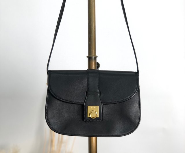 じよんCELINEセリーヌ ショルダーバッグ ブラック 丸型 日本直送 名牌中古包 】CELINE セリーヌ ショルダーバッグ