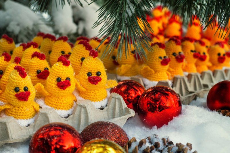 chicken amigurumi Crochet plush toy, Knitted chicken stuffed toy, Baby chicken - Items for Display - Wool 