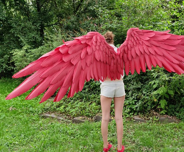 大きな可動式の赤い翼のコスプレ衣装、ホークス、フェニックスの翼 ...