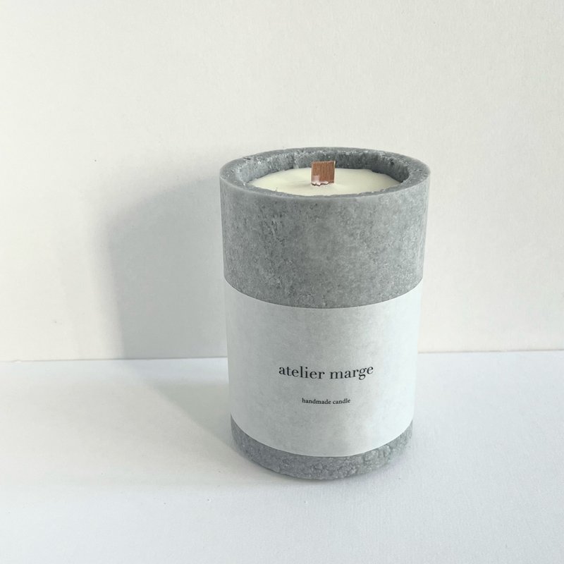 fragrance candle granité homme gris - เทียน/เชิงเทียน - ขี้ผึ้ง สีเทา