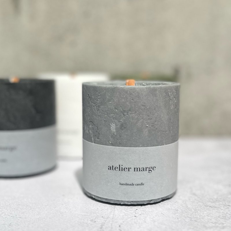 fragrance candle granité homme gris - 香氛蠟燭/燭台 - 蠟 灰色