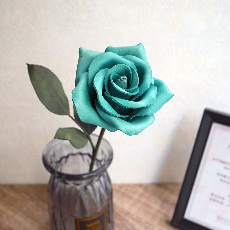 Love That Never Fades~Leather Rose-Lake Green - Plants - Genuine Leather Green