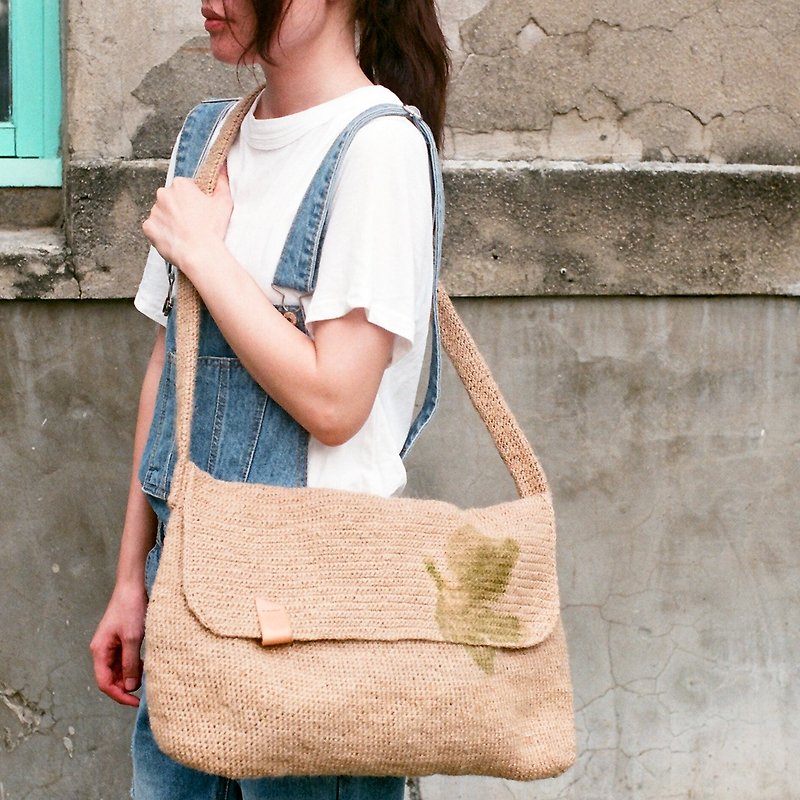 Tree big schoolbag / primary color braid / - Messenger Bags & Sling Bags - Cotton & Hemp 