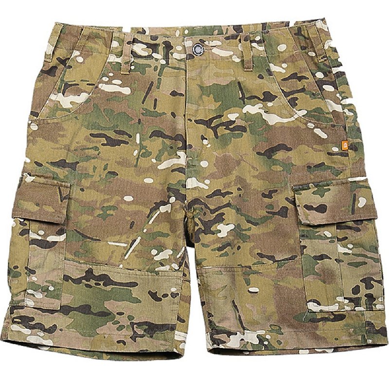 Camouflage Pocket Shorts Army Pants Multi-Pocket Pants - Men's Shorts - Polyester Green