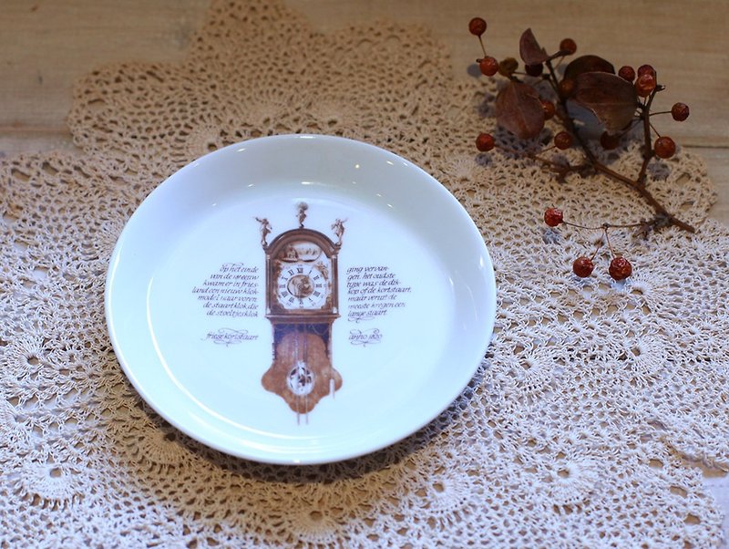 【好日戀物】荷蘭Mitterteich Porzellan古董鐘陶瓷盤 - 裝飾/擺設  - 陶 咖啡色