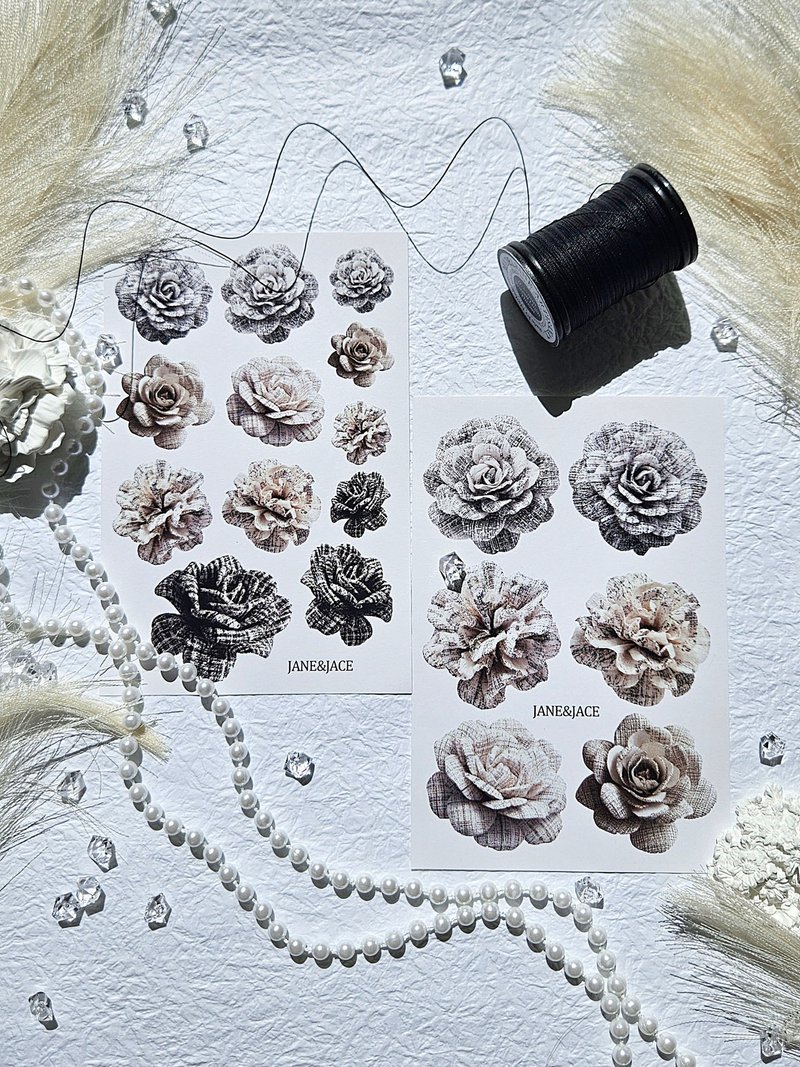 Tweed Flower Paper - 貼紙 - 紙 
