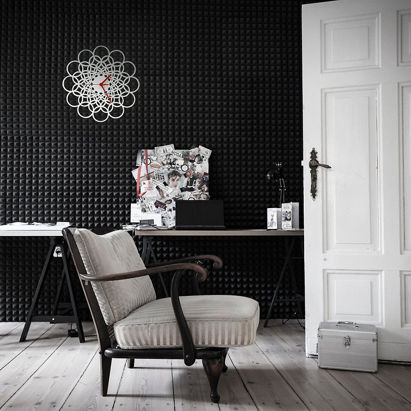Rings white - modern geometric wall clock - Clocks - Wood White