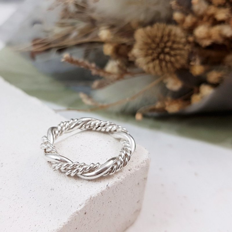 Metalworking Course [Group of 1 person] Double-layer twist wreath Silver hand-made ring couple gift cultural coins - งานโลหะ/เครื่องประดับ - เงินแท้ 