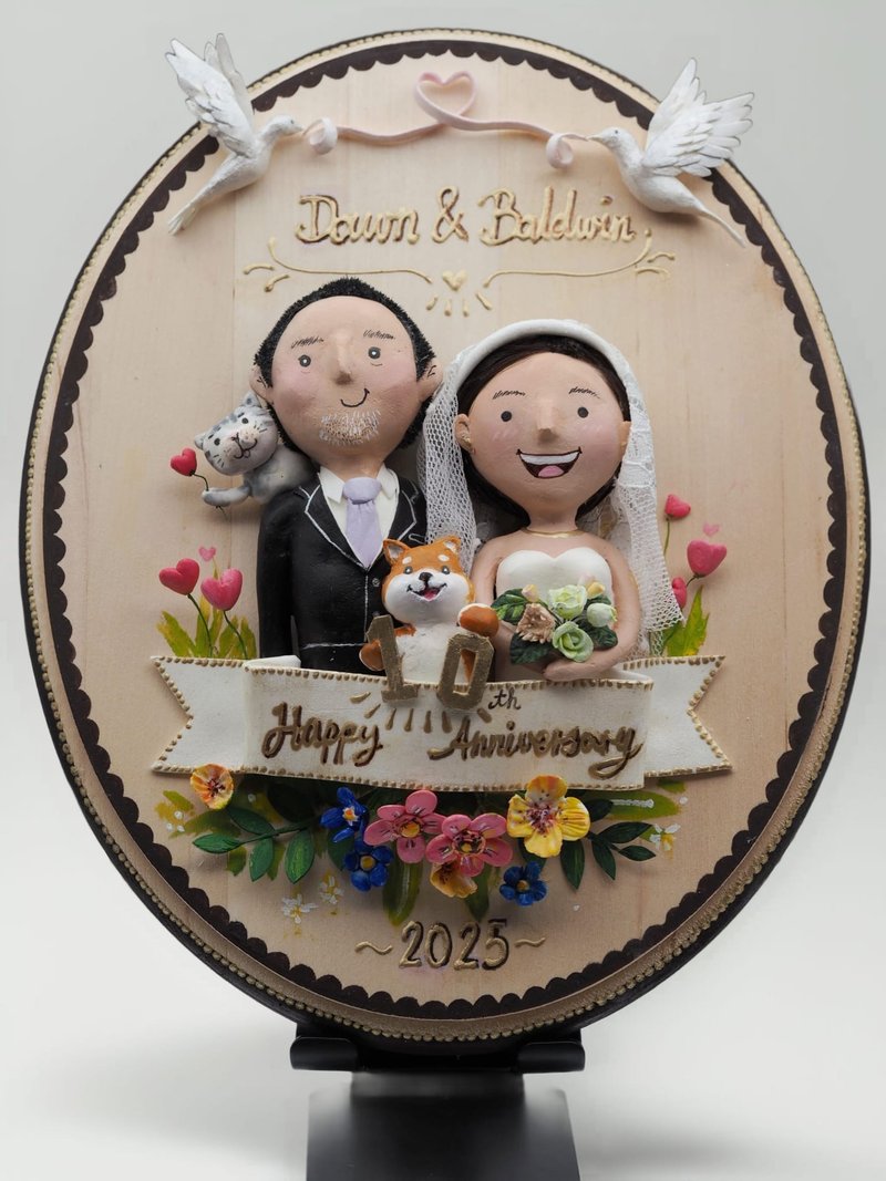 Customized wedding/anniversary clay decorations (please communicate with the designer first before placing an order) - Items for Display - Clay 