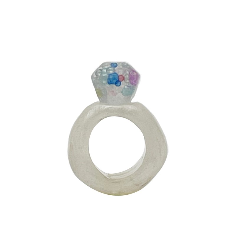 Gem Ring (white) - แหวนทั่วไป - วัสดุอื่นๆ ขาว