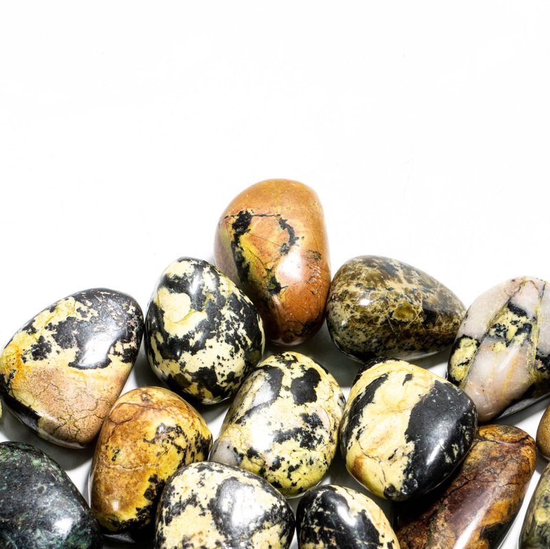 Rolling Stone Series-Yellow Green Stone 200g - Items for Display - Semi-Precious Stones Yellow