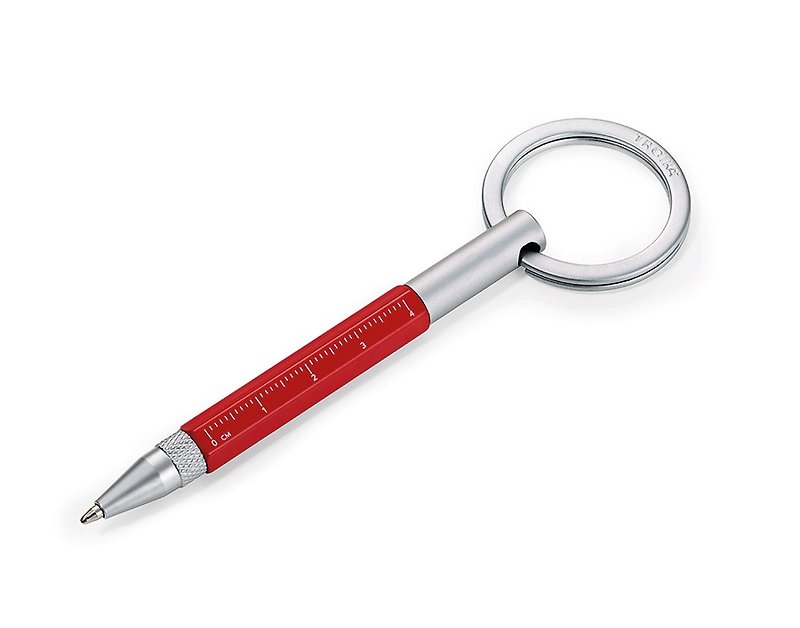 【情人節禮物】隨身工具筆鑰匙圈 - 原子筆/中性筆 - 其他金屬 紅色