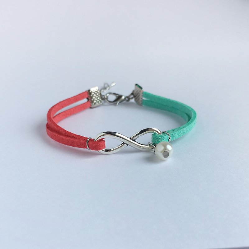 Handmade Infinity Bracelets – watermelon red limited - Bracelets - Other Materials Red