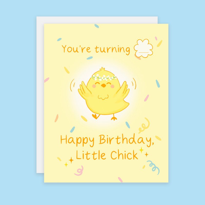 Little Chick Birthday Card For Children Happy Birthday Little Chick Personalized - 卡片/明信片 - 紙 