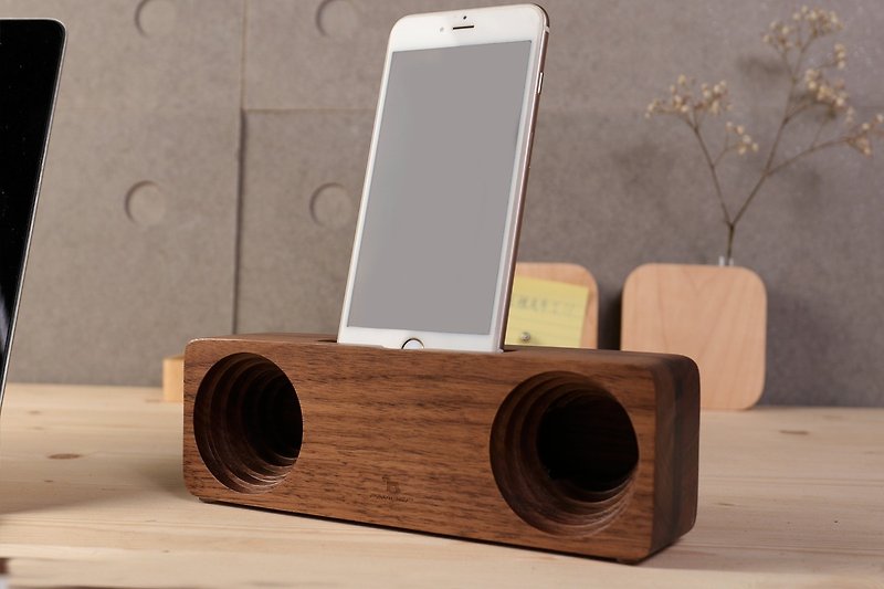 Anjos mobile phone amplifier (walnut) - ลำโพง - ไม้ 
