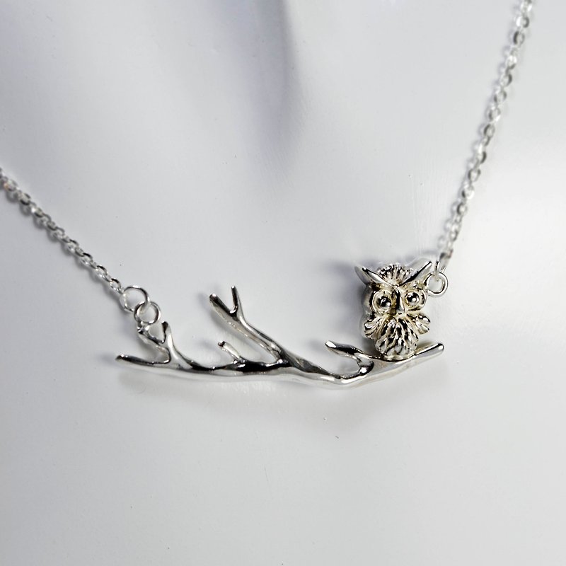 Pray. owl necklace - Necklaces - Sterling Silver Silver