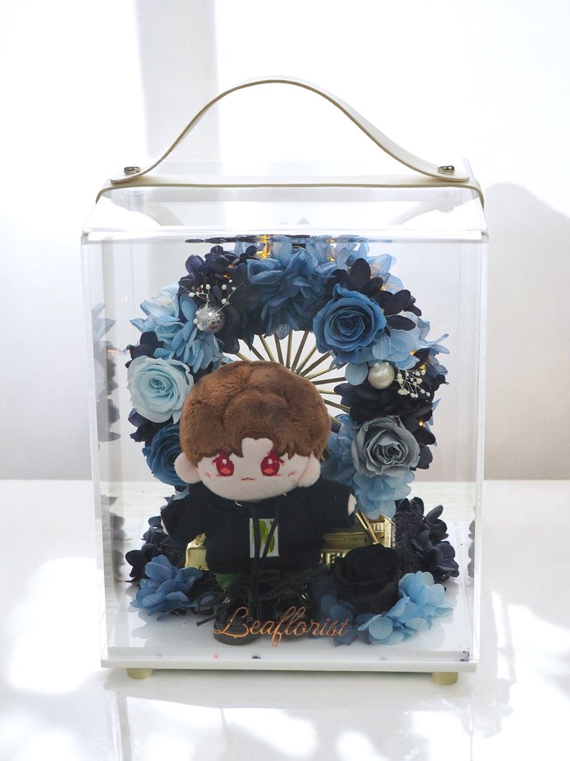 The Everlasting Flower Ferris Wheel gift box can be customized with engravings and cartoon figures - Dried Flowers & Bouquets - Plants & Flowers Blue