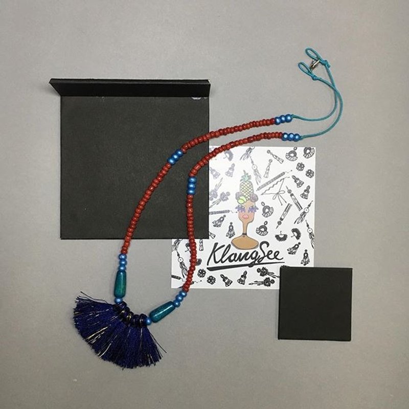 necklace: boho no.01 - 項鍊 - 其他材質 紅色