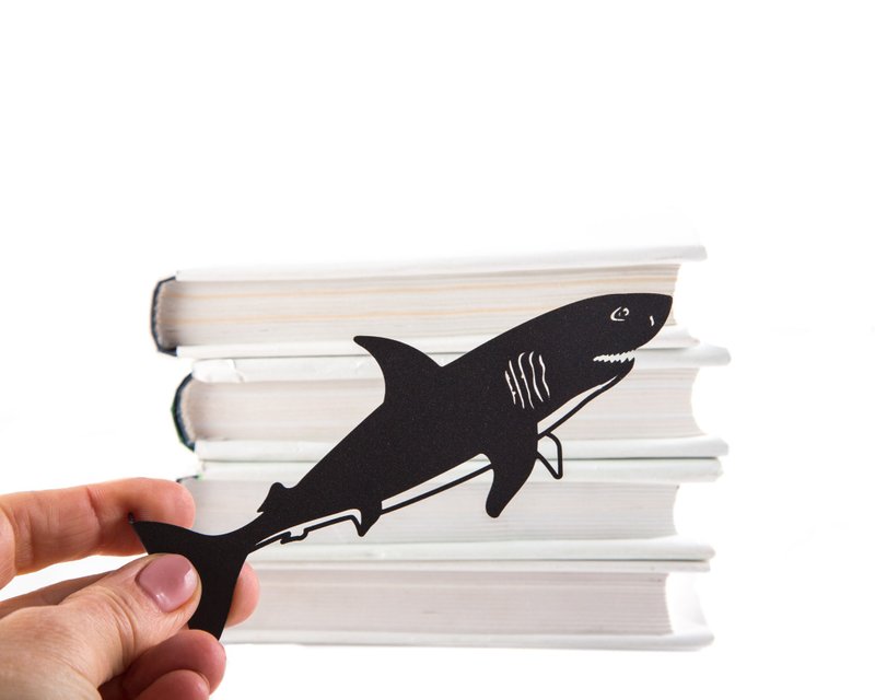 Noveltry Bookmark // Reading Shark // Free Shipping Worldwide - 書籤 - 其他金屬 