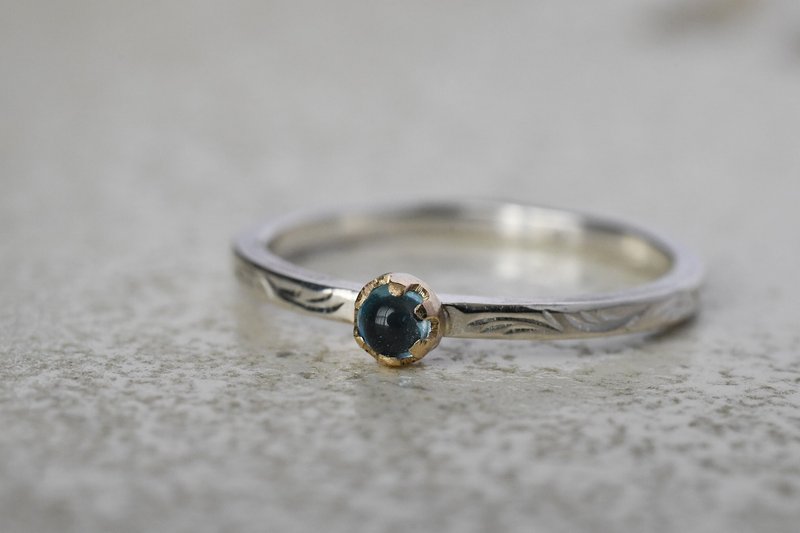 月華 藍色拓帕石 - 戒指 - 其他金屬 銀色