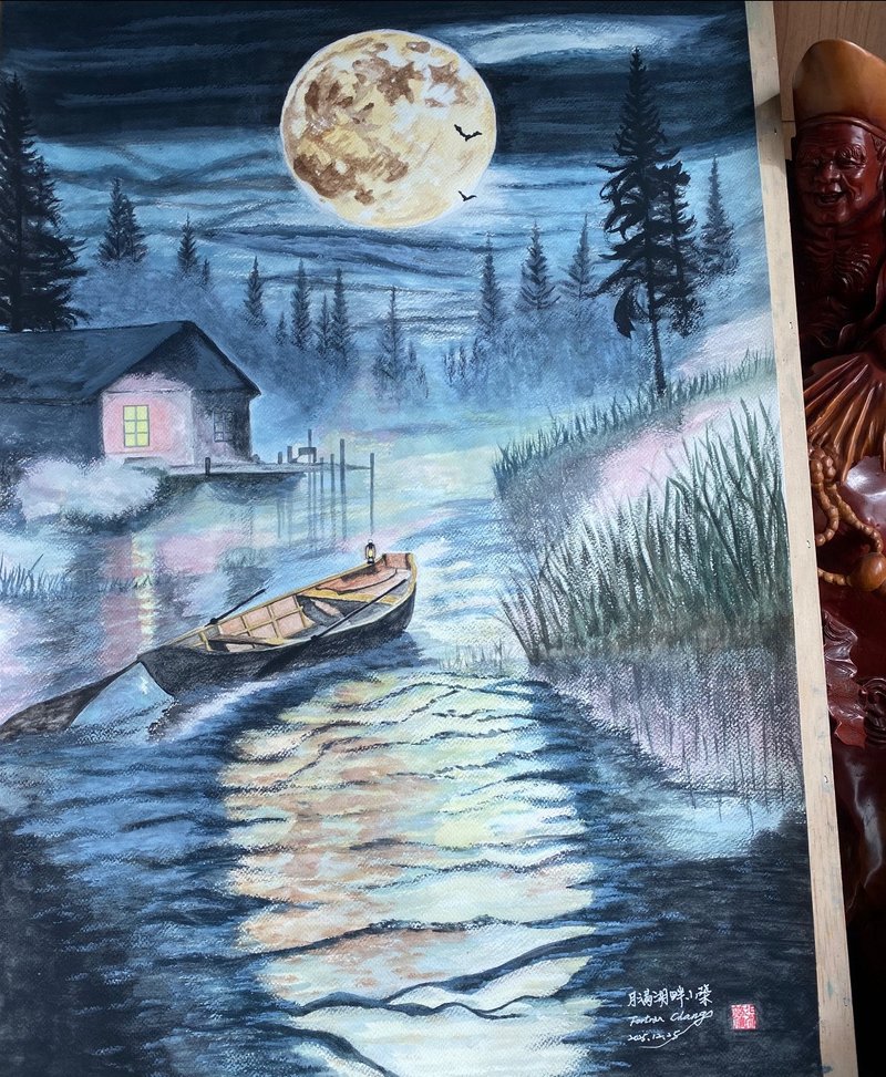 インテリアアート、アートポスター、手描きアート、対開水彩画、額縁なし - ポスター・絵 - 紙 多色