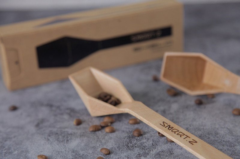 SMART.Z SHIELD Coffee Spoon、Wooden Spoon、 Spice Spoon, Geometric Design - ช้อนส้อม - ไม้ 
