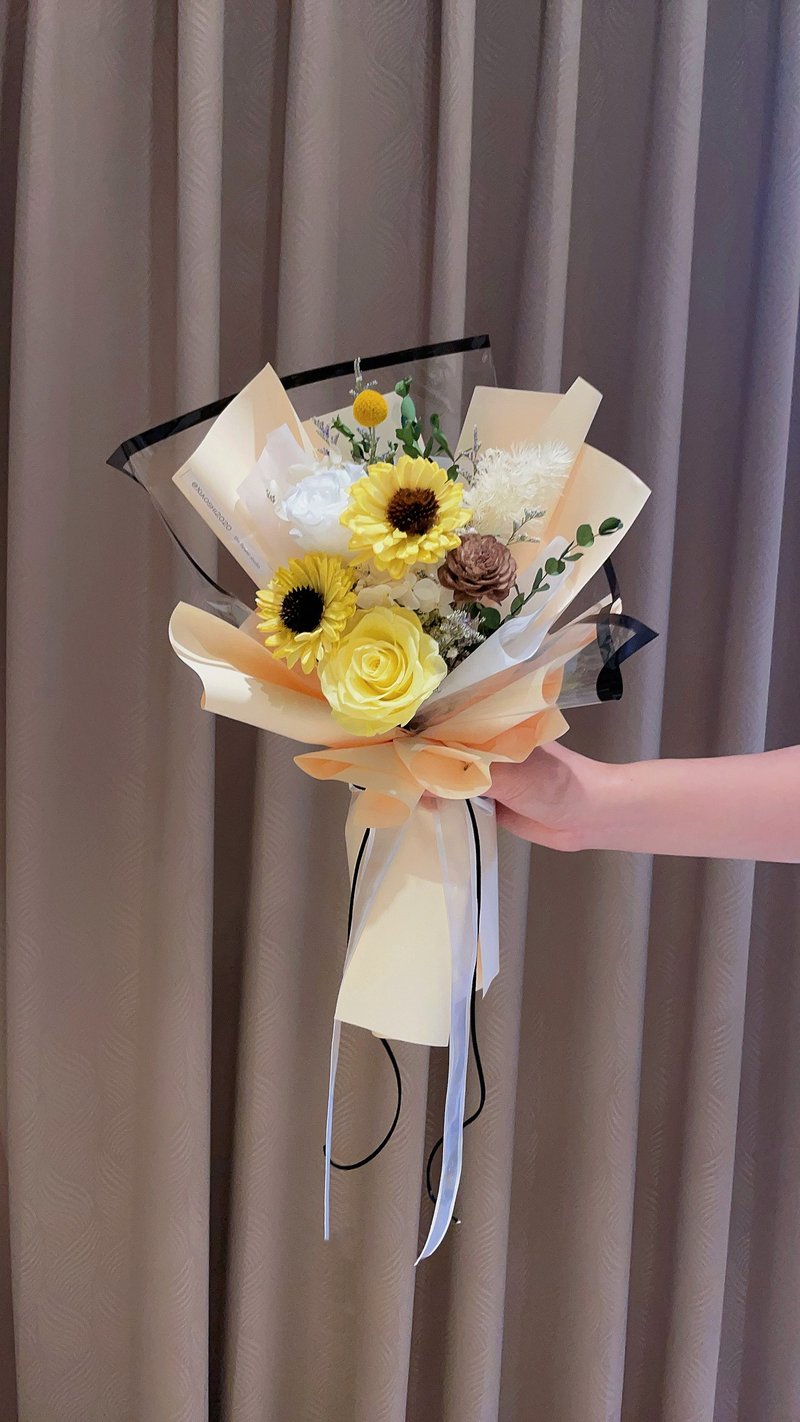 畢業花束 乾燥花花束 向日葵花束 太陽花花束 乾燥花束 畢業禮物 - 乾燥花/永生花 - 植物．花 黃色